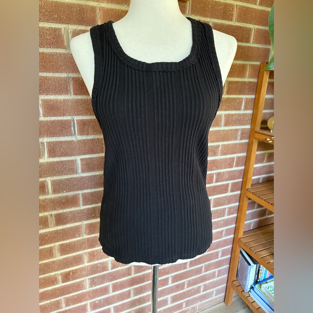 Anthropologie Black Ribbed Camisole size medium
